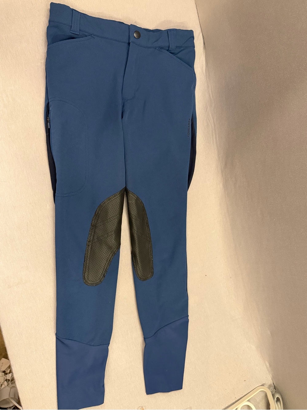 Kids Blue Riding Breeches with Knee Patches fouganza size 12